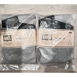 2 Packs Hanes Men's Waffle Knit Thermal Pants Style New Size 2XL